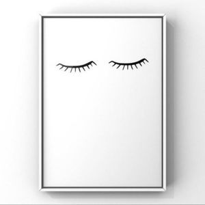 Modern minimalist monochromatic eyelashes print